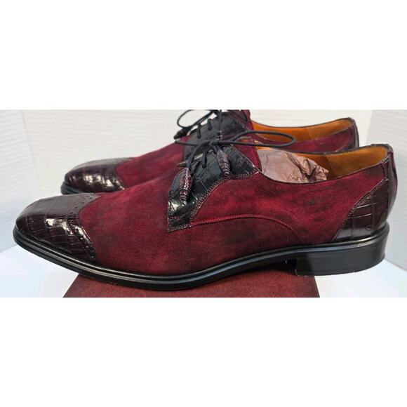 Mezlan Mens shoes size 11m Red Crocodile and Suede 14631-F - Picture 7 of 11